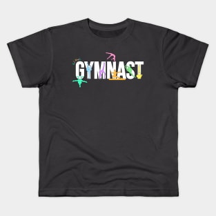 Gymnast Silhouette Art - Art Nastix - Multicolor Kids T-Shirt